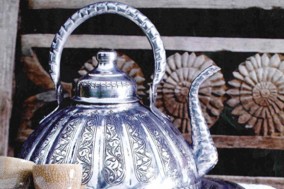 copper tinned teapot at le souk