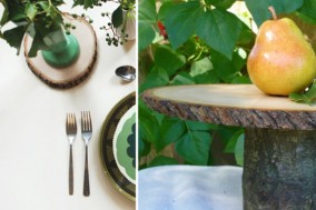 tree slices used a tableware