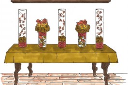 croquis of the flowers for my husband's birthday party