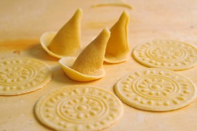 vintage wooden stamp was used to mint pasta like coins vintage wooden stamp was used to mint pasta like coins