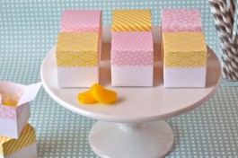 diy printable party box :: pink dots ::  yellow stripes and waves