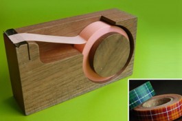 wooden tape dispenser for washi masking tapes