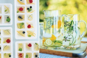 adding a burst of flavor to ice cubes and water adding a burst of flavor to ice cubes and water