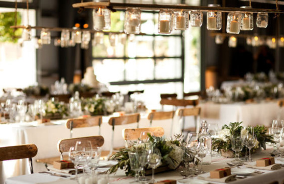 Decor for modern reception venue with rustic touches wedding 