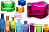 colored glass accessories :: tealight candlehoders flower bottles and vases