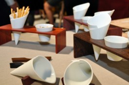 porcelain serving cones by porcelaines bousquet