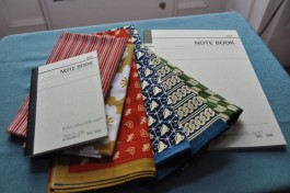 apica notebook with my furoshiki cloths bought in japan