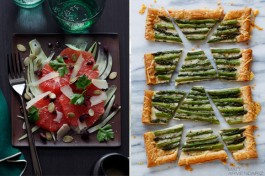 fennel salad and asparagus tarts