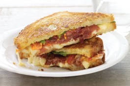 Gruyere grilled cheese with Prosciutto, Arugula and Tomato