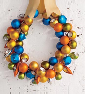 Colorful Modern DIY Ornament Wreath