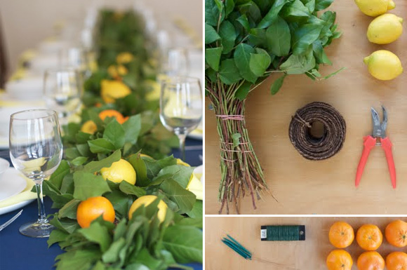 Learn how to Make your Own Lemon Leaf Garland on Wedding Project