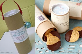 Cookies packaged in a mailing tube Cookies packaged in a mailing tube