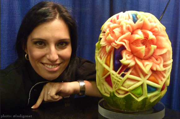 watermelon carving for baby shower. carved and sculpted watermelon