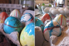 blow painted easter eggs