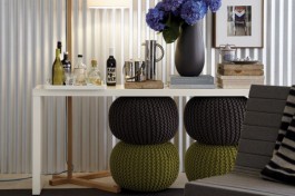 knitted pouf living room