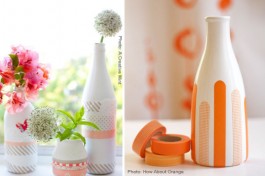 washi tape diy vase makeover