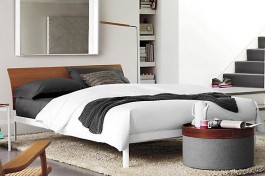 drum pouf coffee table in bedroom