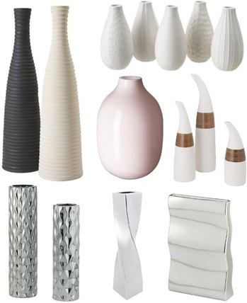 seven ceramic flower vases :: farm and blomster at ikea :: contemporary  silver ceramic vases