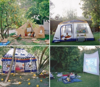 Backyard camping make great play dates as seen in Cookie magazine