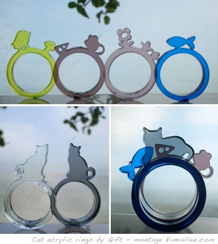 acrylic rings by qift on etsy