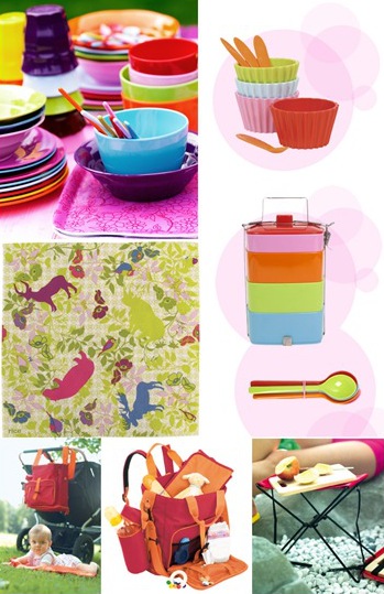 colorful melamine by Rice :: Reisenthel babybag and picnic tool