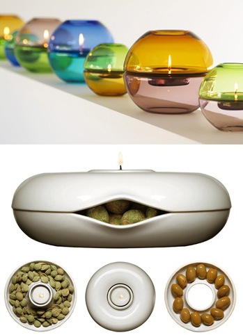 glass globe and hold tealight holders by sagaform