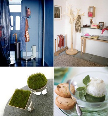 hallways from Living etc :: faux moss rings by adornjewelry :: lime granita with candied mint leaves recipes photographed by quentin bacon 