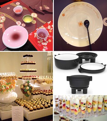 kenzo table runners for Yves Delorme :: onze dizieme dessert plates :: ding cast iron casserole :: dessert bar