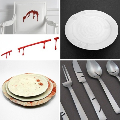 dexter chairs plates and dismembered flatware