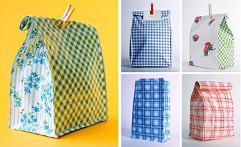 oilcloth lunch bags by martha stewart :: serve food and party favors