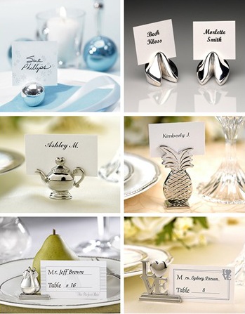modern style place card holders at my wedding favors