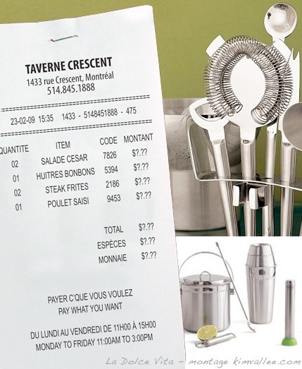 taverne crescent pay as you want promotion :: must have bar tools