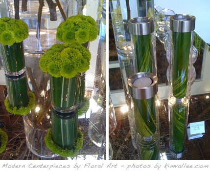 simple modern centerpieces by floral art