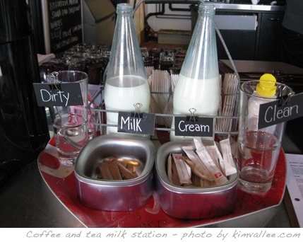 how to set a coffee tea and milk station