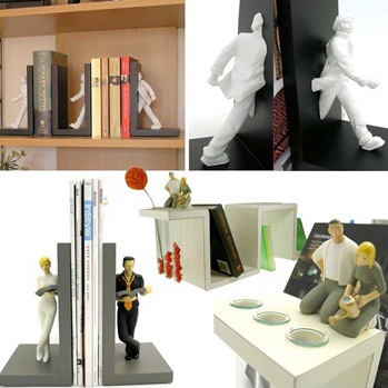 cool bookends :: clity slickers :: reading sophisticates :: growing together wall shelf with tube vases