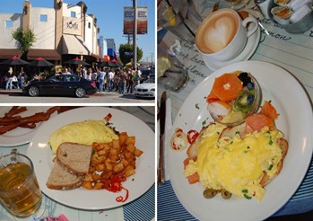 having breakfast at Toast Bakery Café on 3rd street in Los Angeles