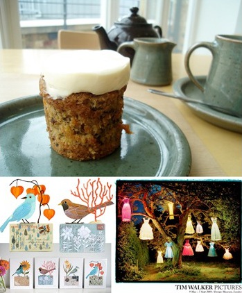 wee birdy :: rose bakery tower carrot cake :: geninne zlatkis bird botanical prints :: tim walker poster