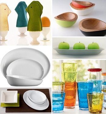 oval and pop of color at the easter tableware