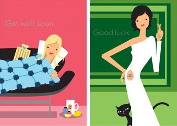 get well card and good luck card by nila aye for beaumonde