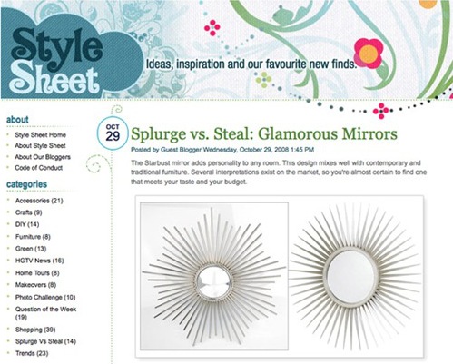 guest post on style sheet :: splurge vs steal glamorous mirrors