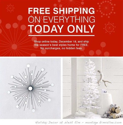 free shipping sale at West Elm