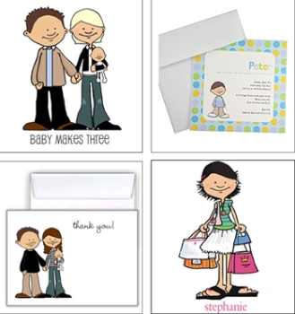 Personalized invites and note cards by Penny People Desings