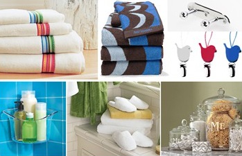 pottery barn bathroom accessories : marimekko towels : umbra