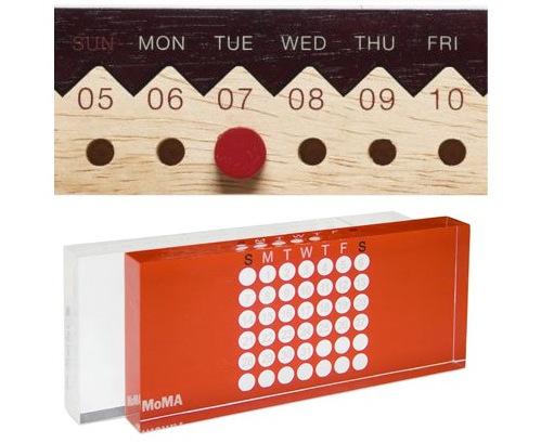 perpetual calendars - D/M/Y :: moma red acrylic perpetual calendar