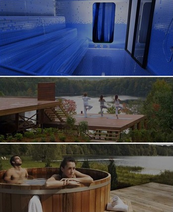 turk bath :: outdoor yoga :: cedar tub at  balnea