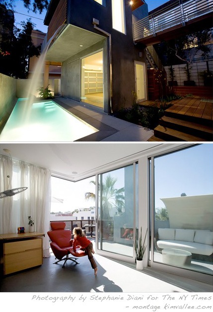 catwalk :: amazing outdoor spaces with a water fall from the guest room to the lap pool