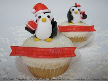 holiday penguins cupcakes bu blue cupcake