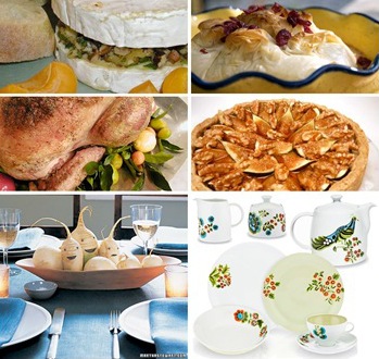 thanksgiving menu :: daikon radishes and turnips centerpiece :: amy butler\'s vintage botanica dinnerware
