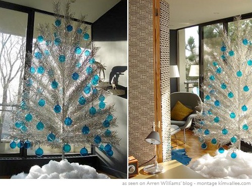 aluminum christmas tree with turquoise balls