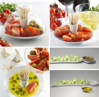 Cucumber, melon and Tomato dish by Willem Noyons 